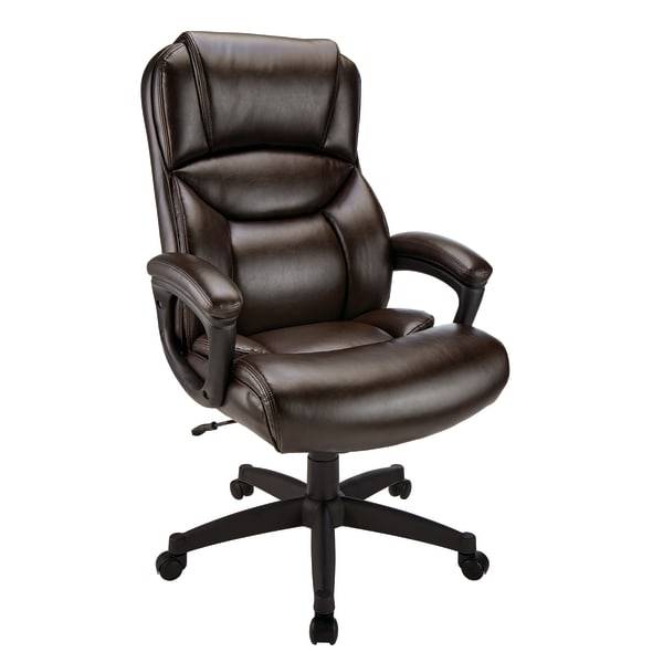 Realspace Fennington Bonded Leather High-Back Executive Chair (brown)