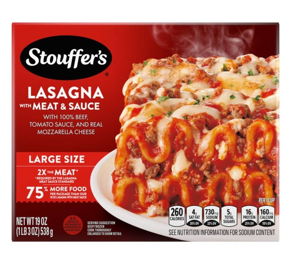 Stouffer s Large Size Lasagna with Meat and Sauce Frozen Meal