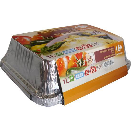 Carrefour - Barquettes aluminium plates, 1L (5)