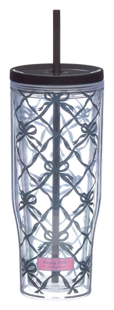 Simply Belle Printed Tumbler With Straw 24 Oz 3 Assorted Patterns