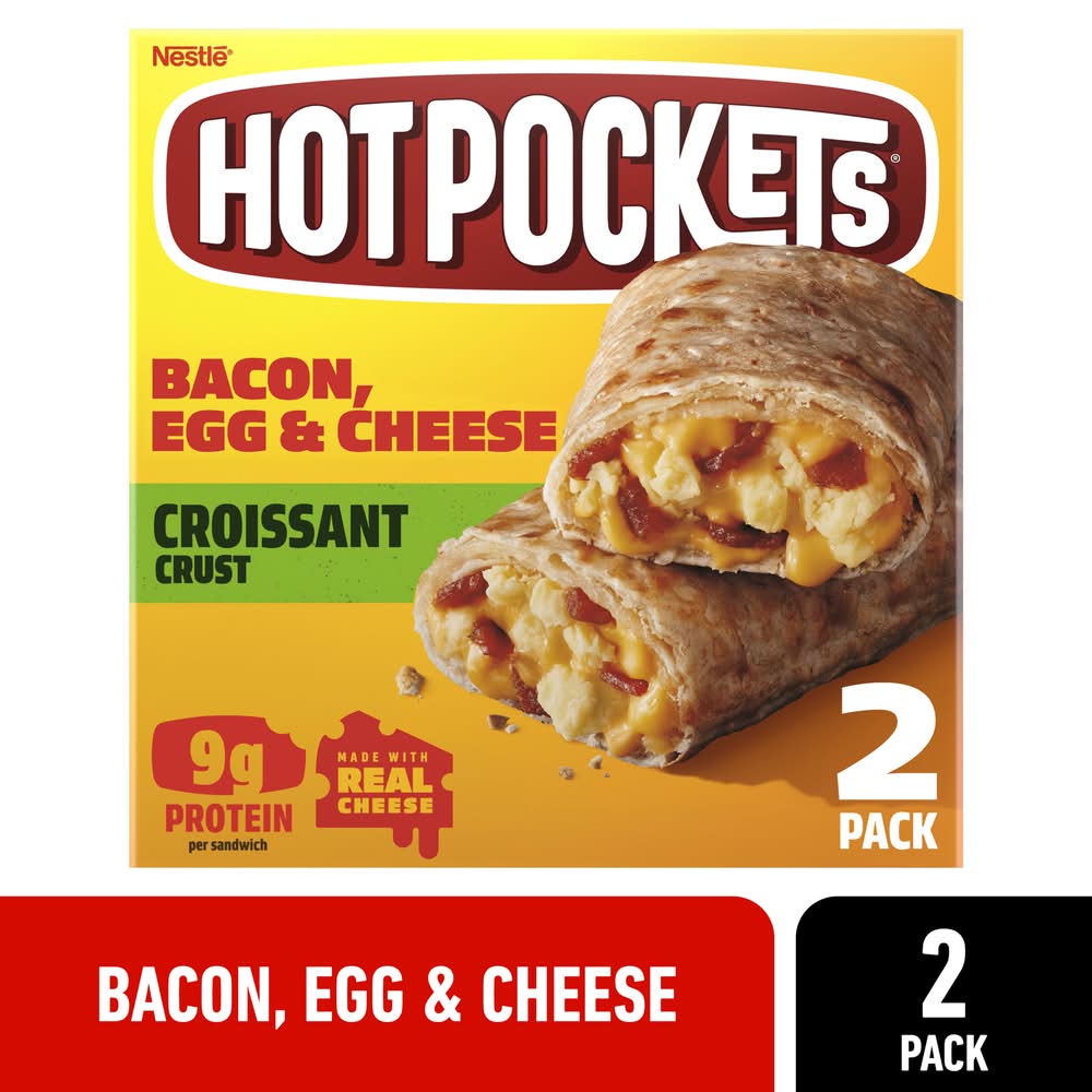 Hot Pockets Applewood in a Croissant Crust, Bacon-Egg-Cheese (2 x 241 g)