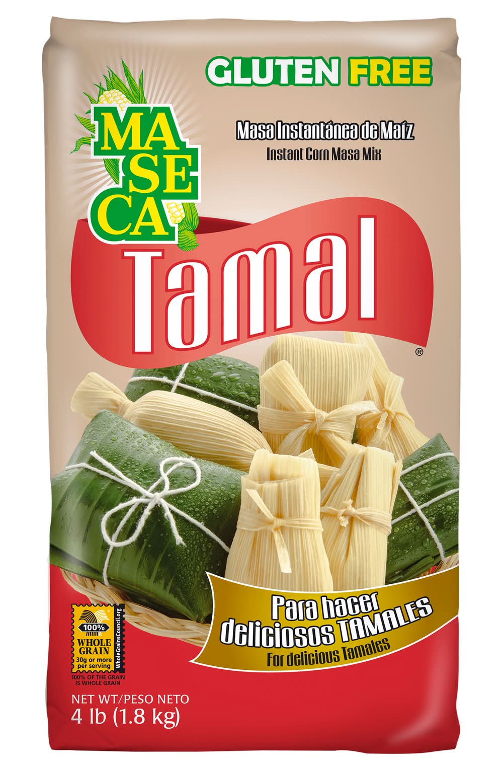 Maseca Gluten Free Instant Corn Masa Mix For Tamales (4 lbs)