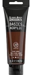 Liquitex Basics Non Washable Acrylic Paint, Burnt Umber, 4 Oz. (1046128)