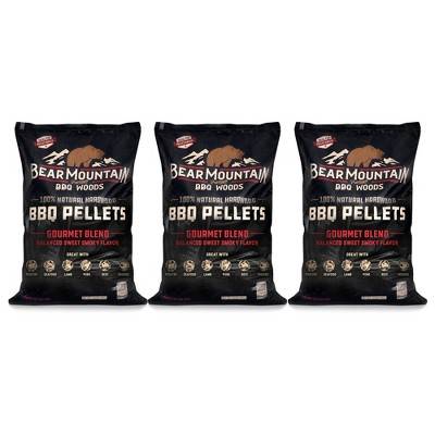 Bear Mountain FK99 Premium All Natural Low Moisture Hardwood Smoky Gourmet Blend BBQ Smoker Pellets for Outdoor Grilling, 20 Pound Bag (3 Pack)