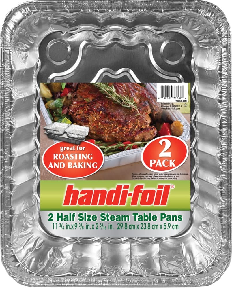 Handi-Foil Steam Table Disposable Pans, 11.75x9.3 in (2 ct)