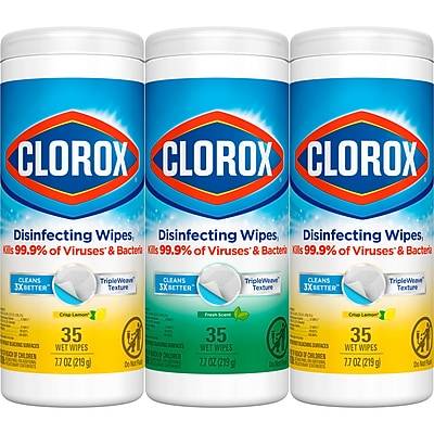 Clorox Disinfecting Wipes, Fresh -Crisp Lemon (3 x 35 ct)