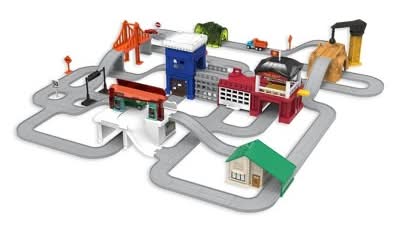 DRIVEN by Battat Build a City Truck Playset With Fire Station (140 ct)