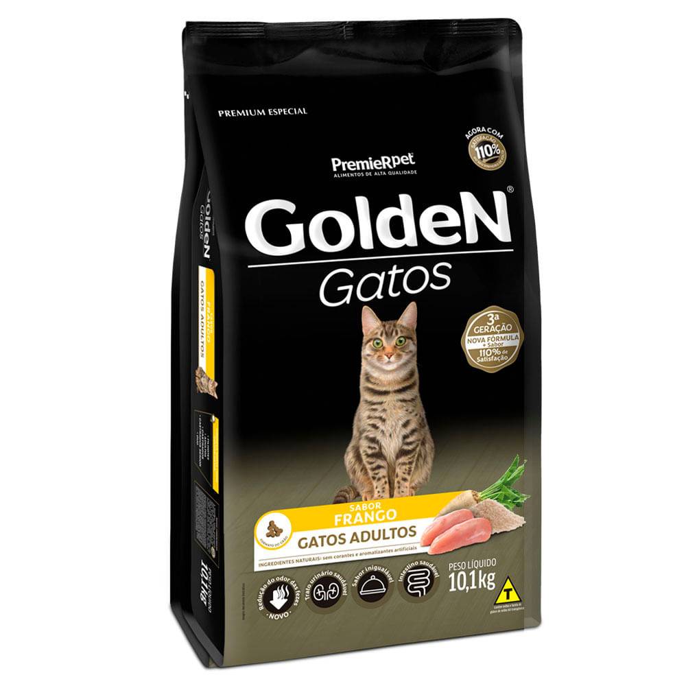 Premierpet ração para gatos adultos sabor frango golden (10,1kg)