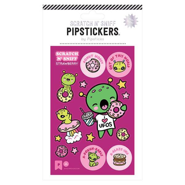 Pipsticks Planet Kawaii Strawberry Scratch N' Sniff Stickers, 4" x 6"