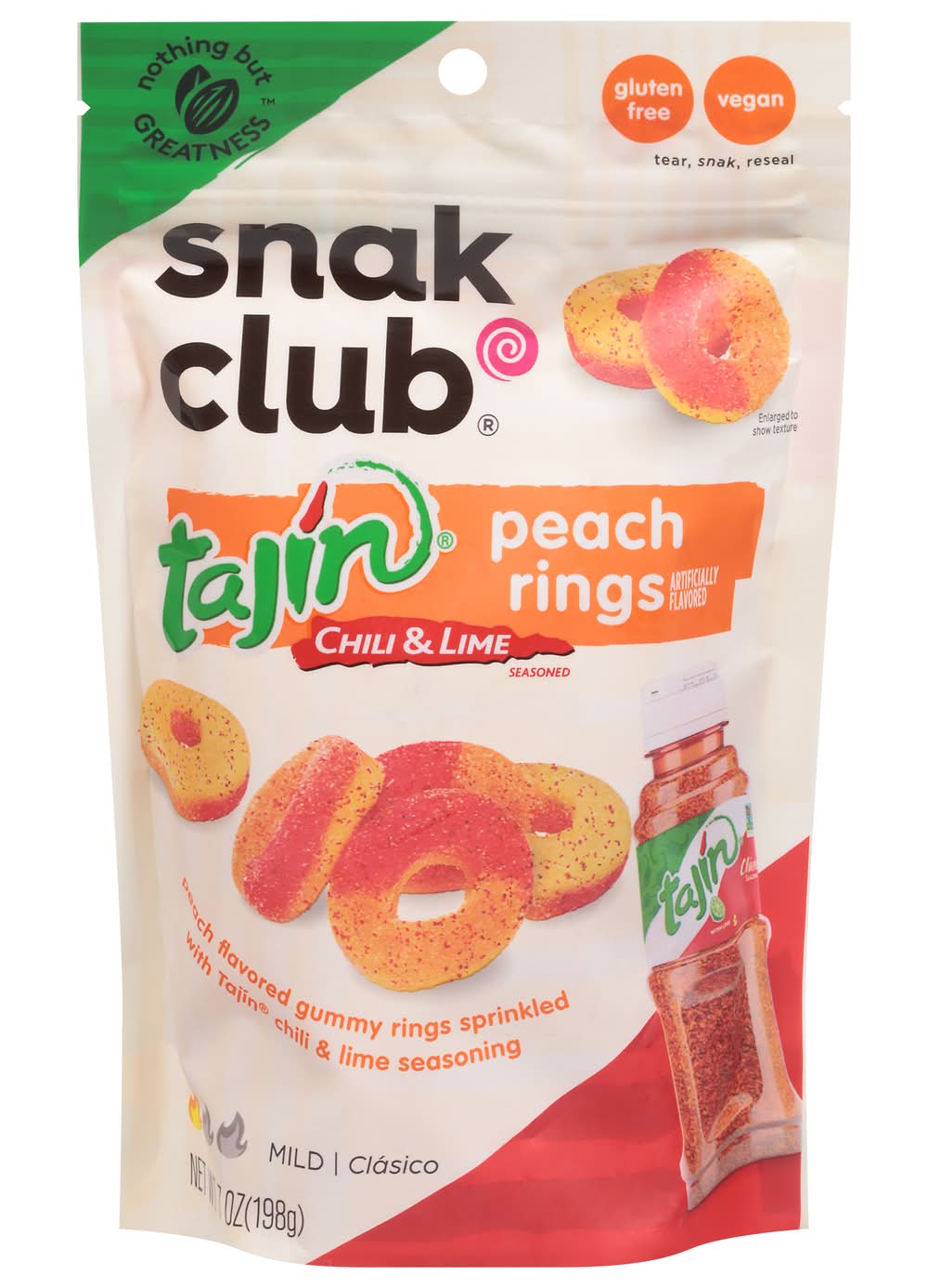 Snak Club Tajin Peach Rings Candy (7 oz)