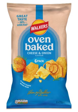 Walkers Cheese & Onion, Snacks (6 x 6 pack)