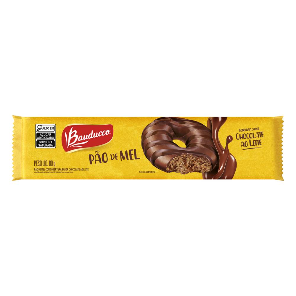 Bauducco pão de mel com cobertura sabor chocolate ao leite  (80 g)