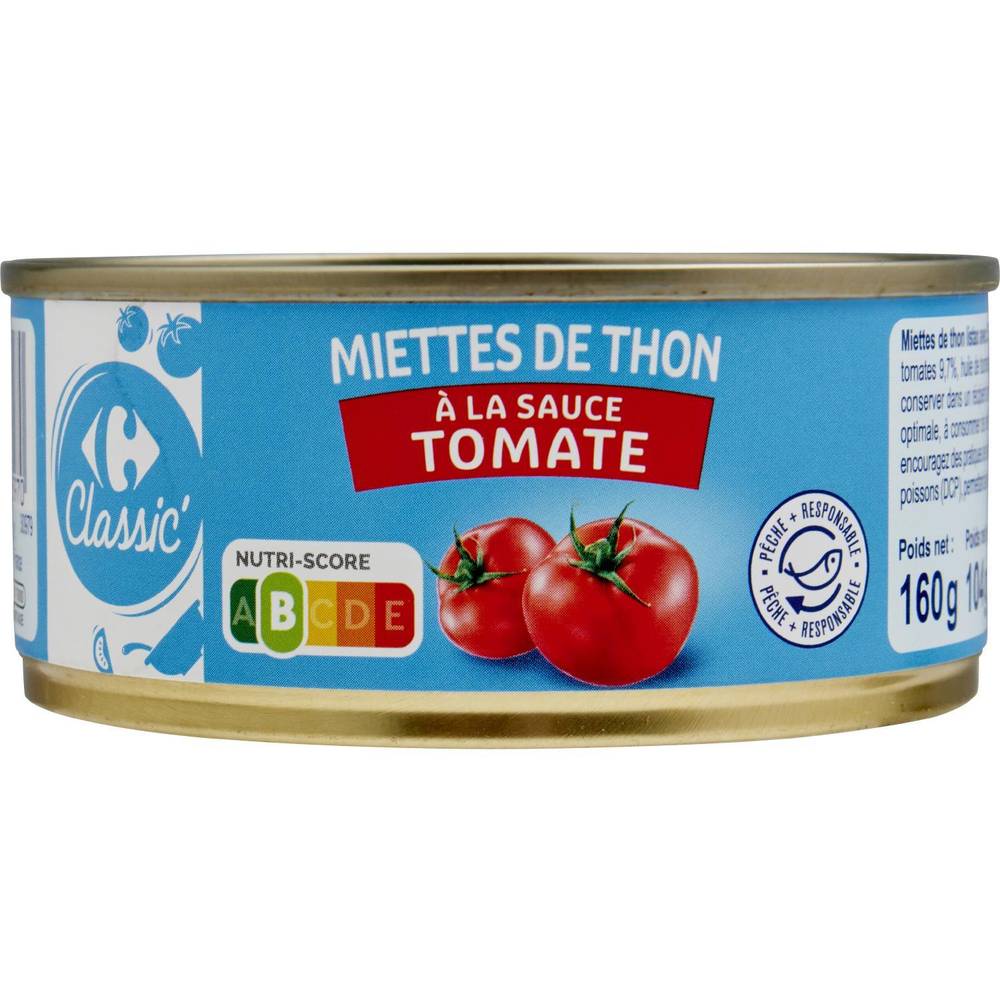 Carrefour Classic' - Miettes de thon à la sauce tomate (160g)