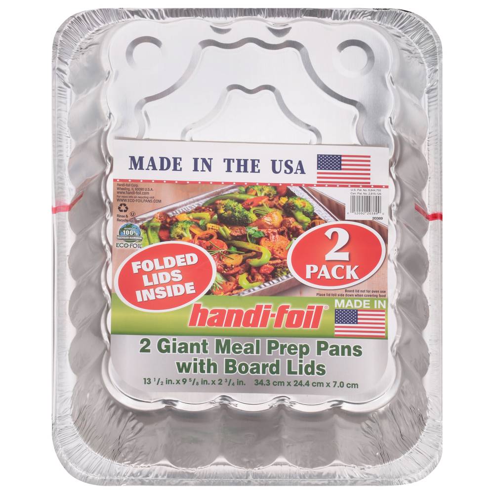 Handi-Foil Giant Meal Prep Pans With Board Lids (2 ct)