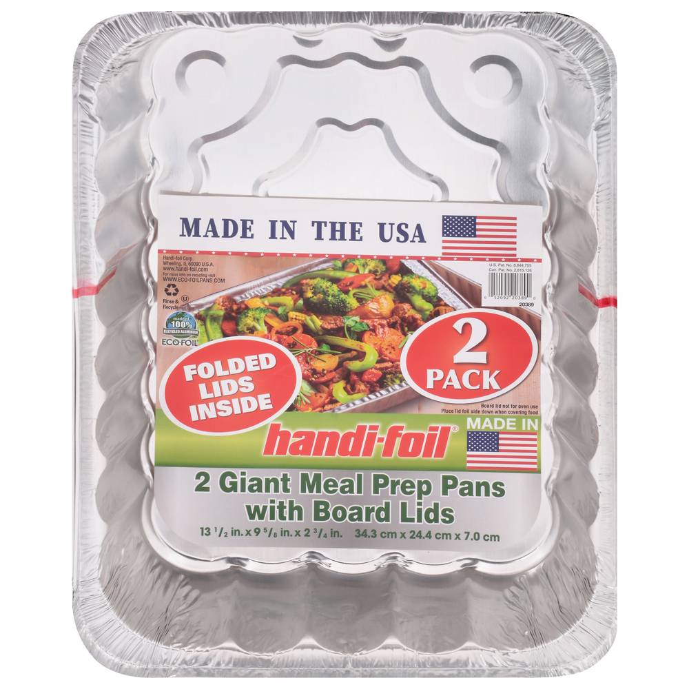 Handi-Foil Giant Meal Prep Pans With Board Lids