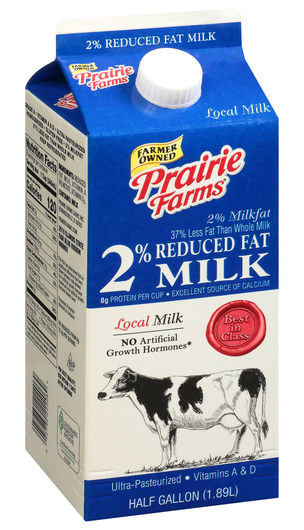 Prairie Farms Reduced Fat Milk Carton(0.5 Gl) (0.5 gal)