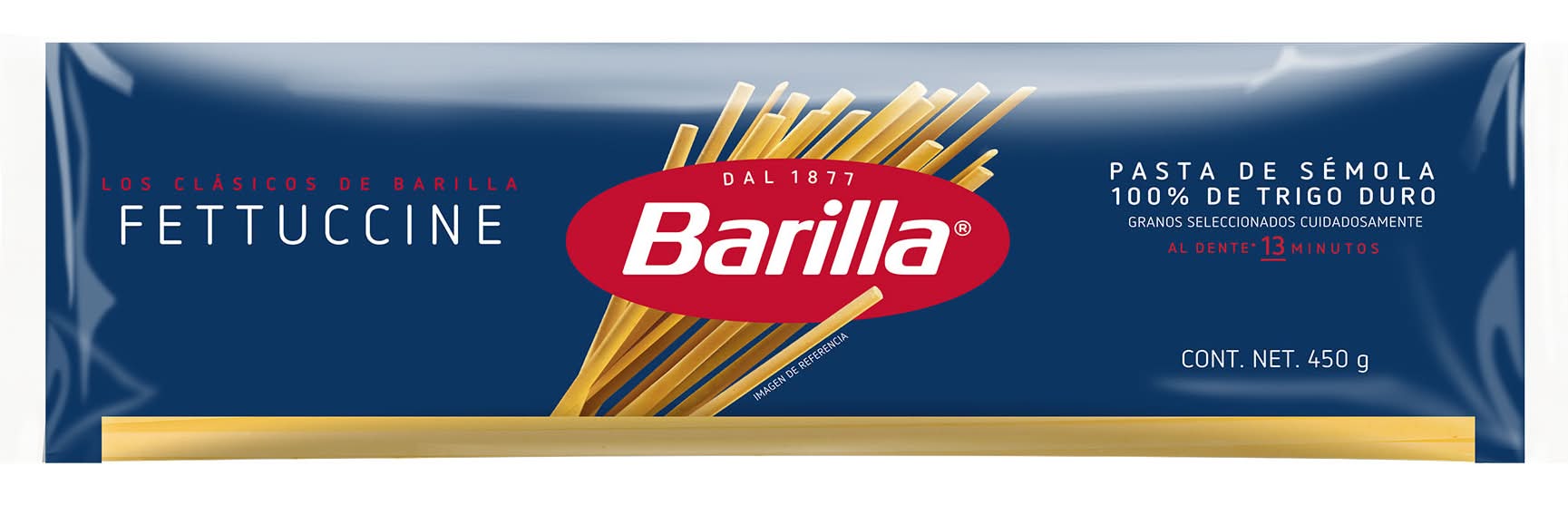 Barilla · Pasta fettuccine de sémola (450 g)