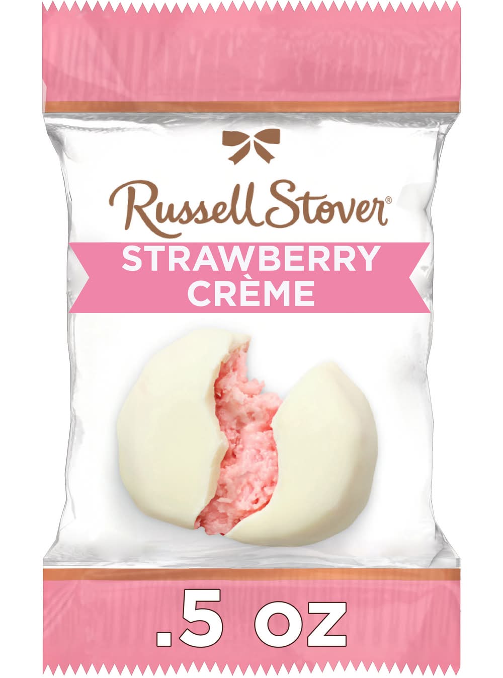 Russell Stover White Fudge Candy, Strawberry Creme (0.5 oz)