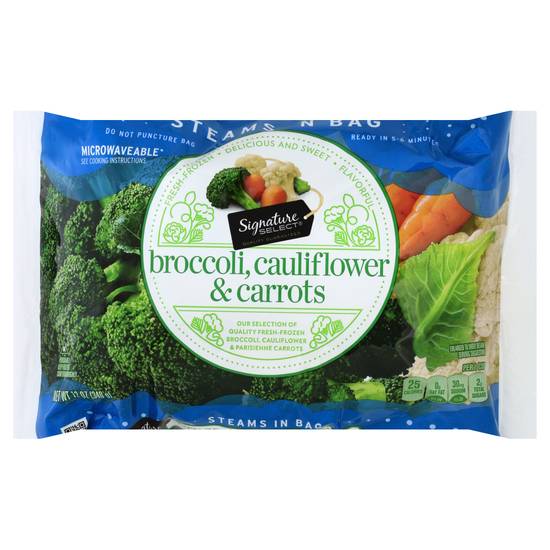 Signature Select Microwavable Broccoli Cauliflower & Carrots