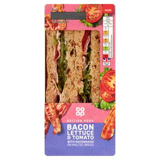 Co-op Bacon Lettuce & Tomato with Mayonnaise on Malted Bread
