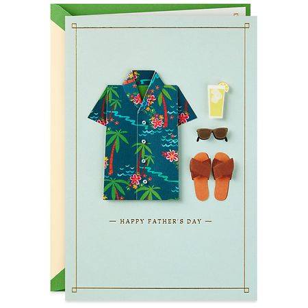 Hallmark Signature Father's Day Card (Hawaiian Shirt and Sandals Relax) - S14 - 1.0 ea