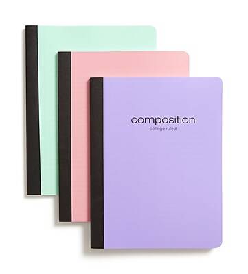 Pep Rally Composition Notebooks, 9.75 x 7.5, Wide Ruled, 80 Sheets, Assorted Pastel Colors (58550M)