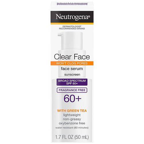 Neutrogena Clear Face Serum Sunscreen With Green Tea SPF 60+ - 1.7 fl oz