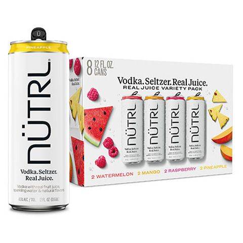 Nütrl Variety pack Real Juice Vodka Seltzer (8 pack, 12 fl oz)