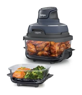 Ninja 4Qt Crispi Portable Cooking System 1750w Electric Fryer, Grey