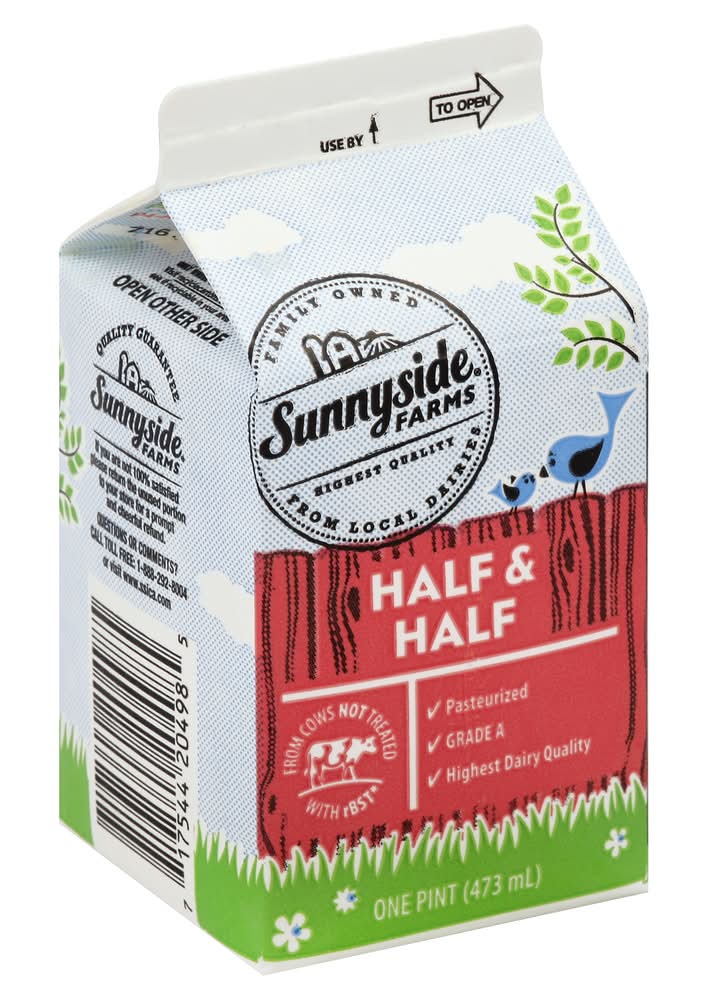Sunnyside Farms Half & Half Milk (16 oz)