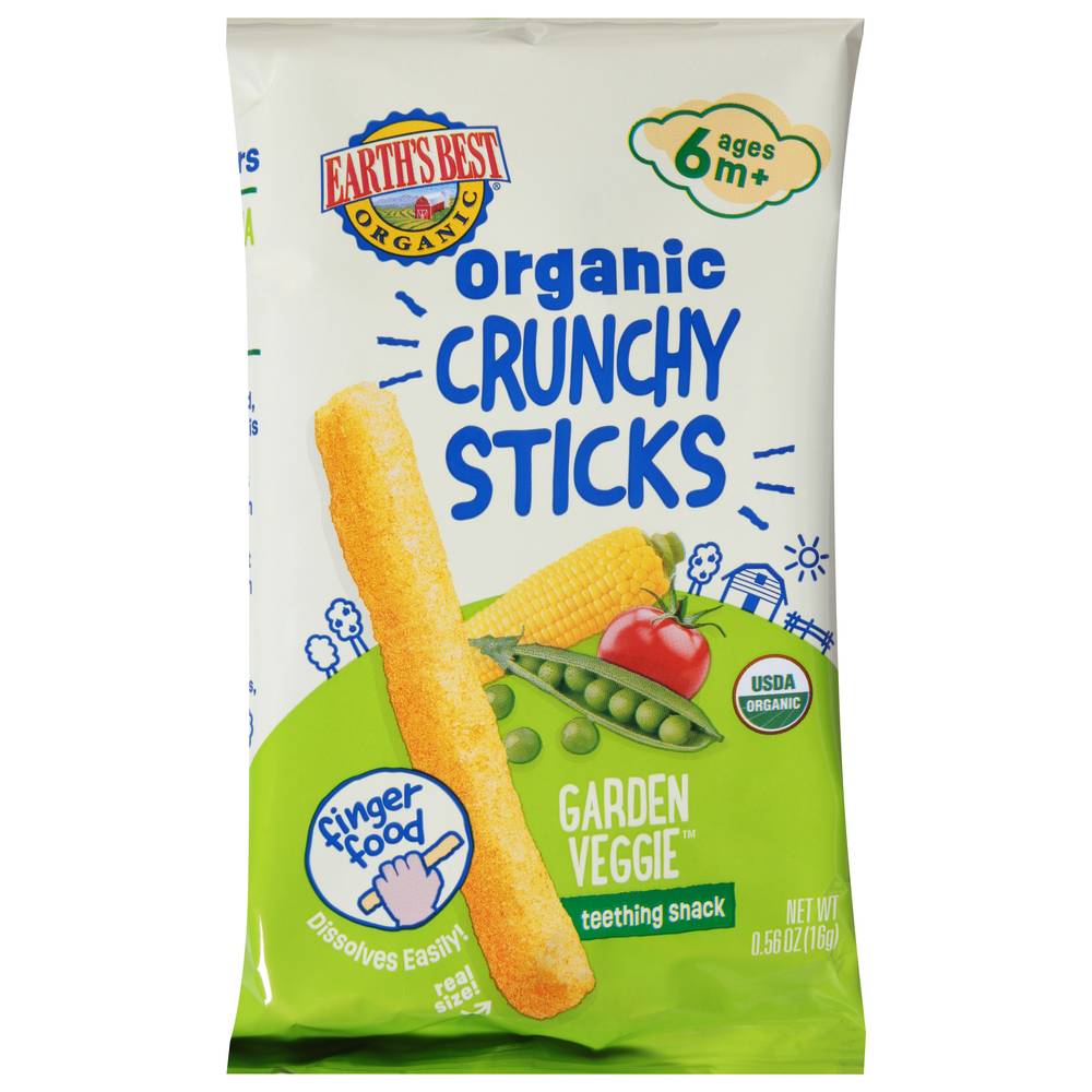 Earth's Best Organic Crunchy Sticks Garden Veggie 6+