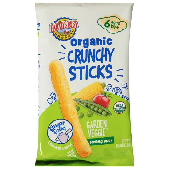 Earth's Best Organic Crunchy Sticks Garden Veggie 6+