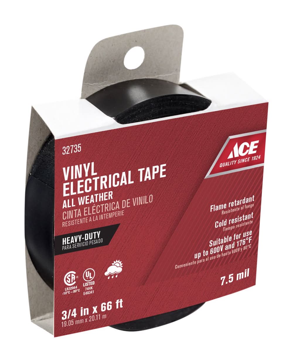 ACE 3/4 In. W X 66 Ft. L Black Vinyl Electrical Tape