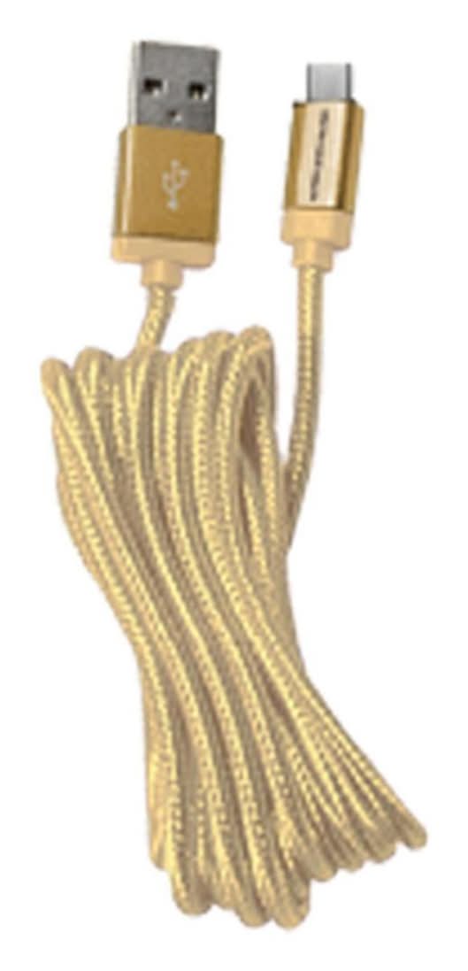 Wireless Gear Fabric Usb C Type Cable, 6 ft, Gold