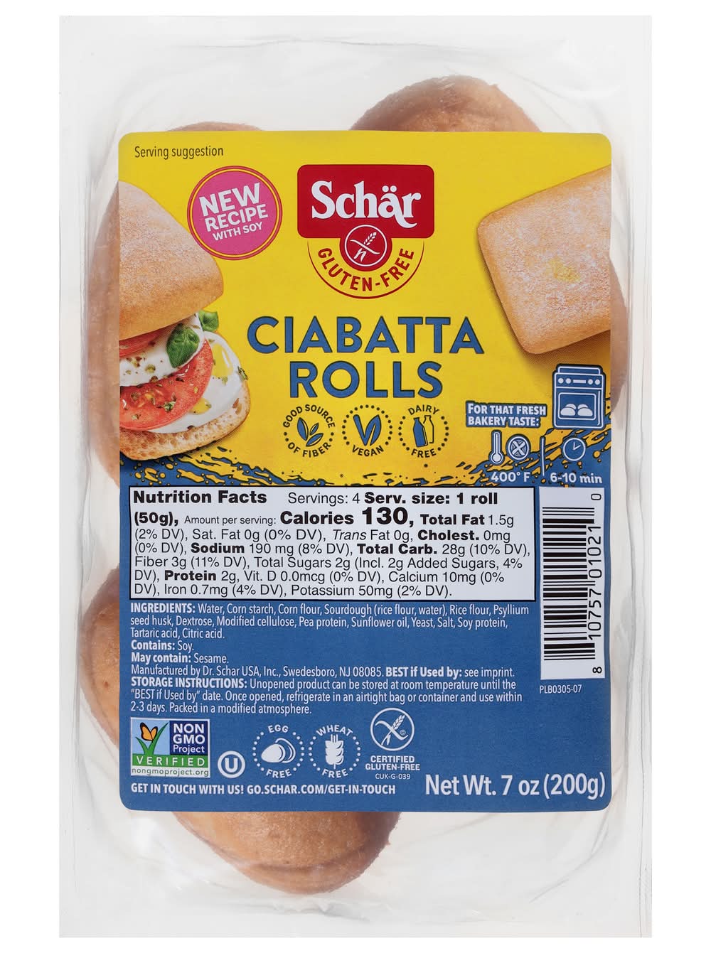 Schar Gluten Free Ciabatta Rolls (7 oz, 4 ct)