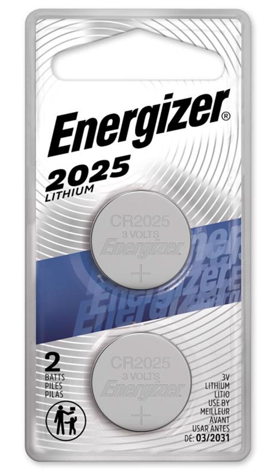 Energizer Lithium 2025 3 V Electronic/Watch Battery 2 Pk