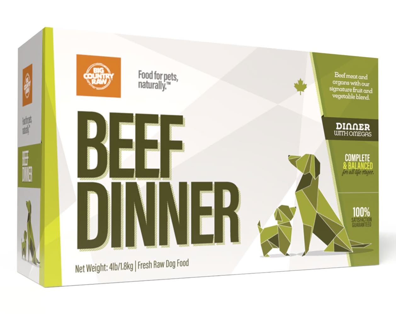 Big Country Raw Beef Dinner Carton Dog Food, 4 lb