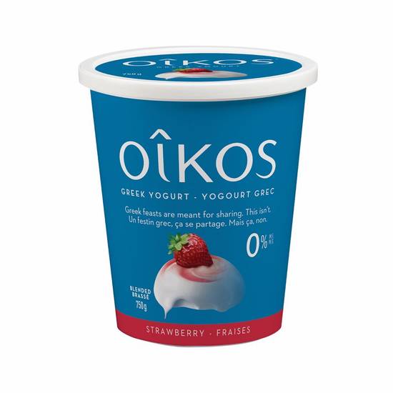 Oikos grec yogourt 0% fraise - greek strawberry yogurt 0% (750 g)