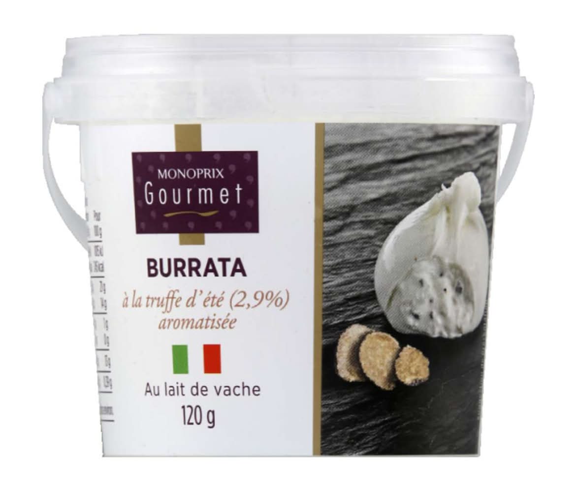 Monoprix Gourmet - Fromage burrata à la truffe d'été, truffe d'été (120g)