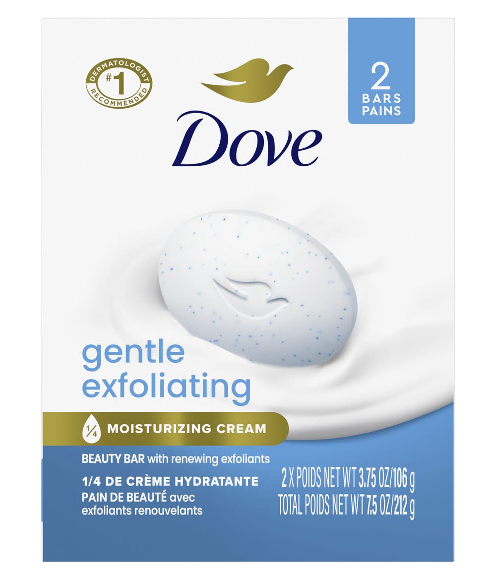 Dove Gentle Exfoliating With Mild Cleanser Beauty Bar (2 x 3.75 oz)