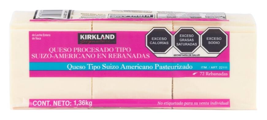 Kirkland Signature queso suizo americano rebanado