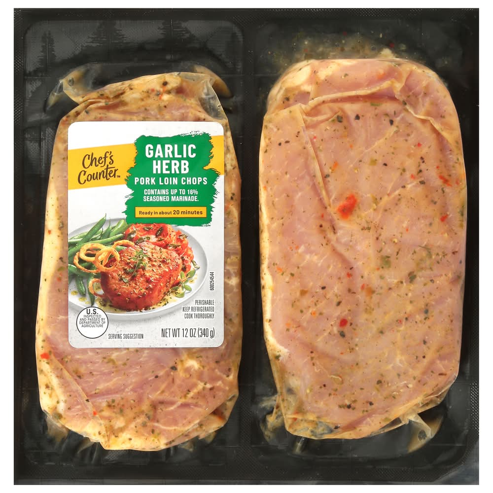 Chef's Counter Garlic Herb Pork Loin Chops (12 oz)