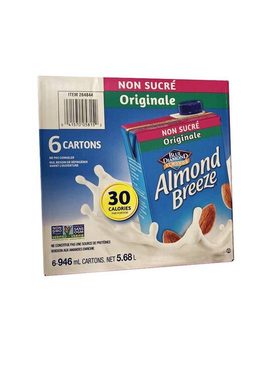 Almond Breeze · Amande original sans sucre (6 x 946 mL) - Almond unsweetened original (6 x 946 mL)