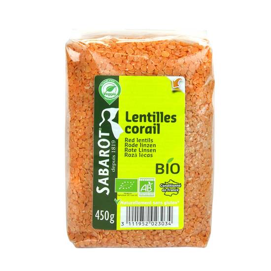 Sabarot - Lentilles corail bio