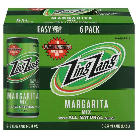 Zing Zang All Natural Margarita Mix Cans ( 6 ct, 8 fl oz )