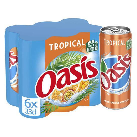 Oasis Boisson aux fruits et à l'eau de source - Tropical 6x33 cl