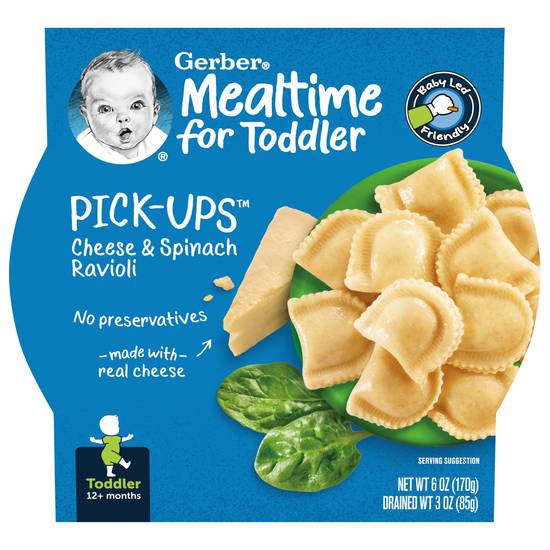 Gerber 12+ Months Toddler Cheese & Spinach Ravioli Pick-Ups