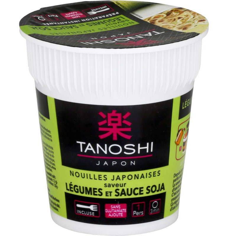 Tanoshi - Nouilles japonaises légumes et sauce soja (65g)