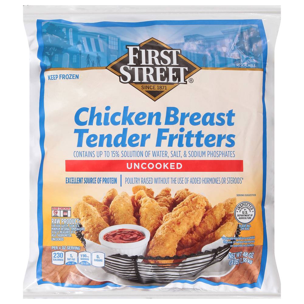 First Street Uncooked Chicken Breast Tender Fritters (48 oz)