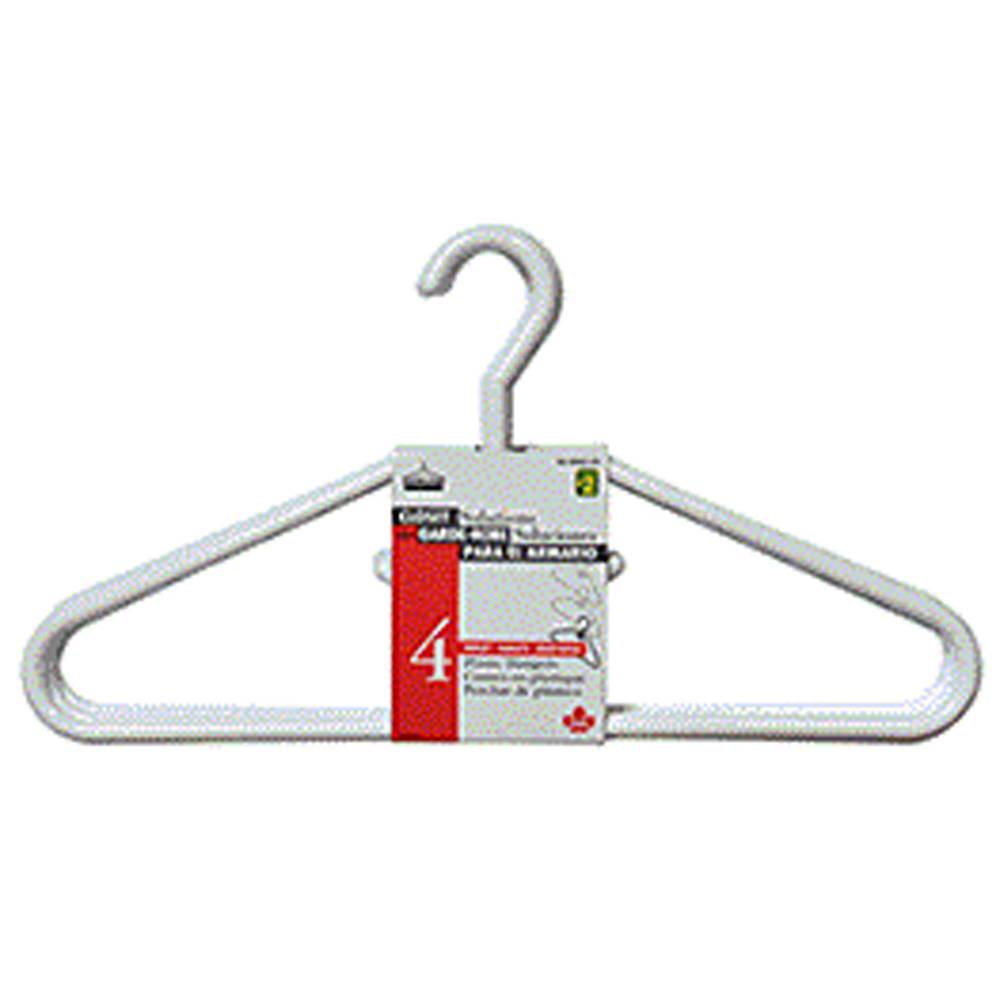 White heavy Duty Plastic Hangers, 4 Pack